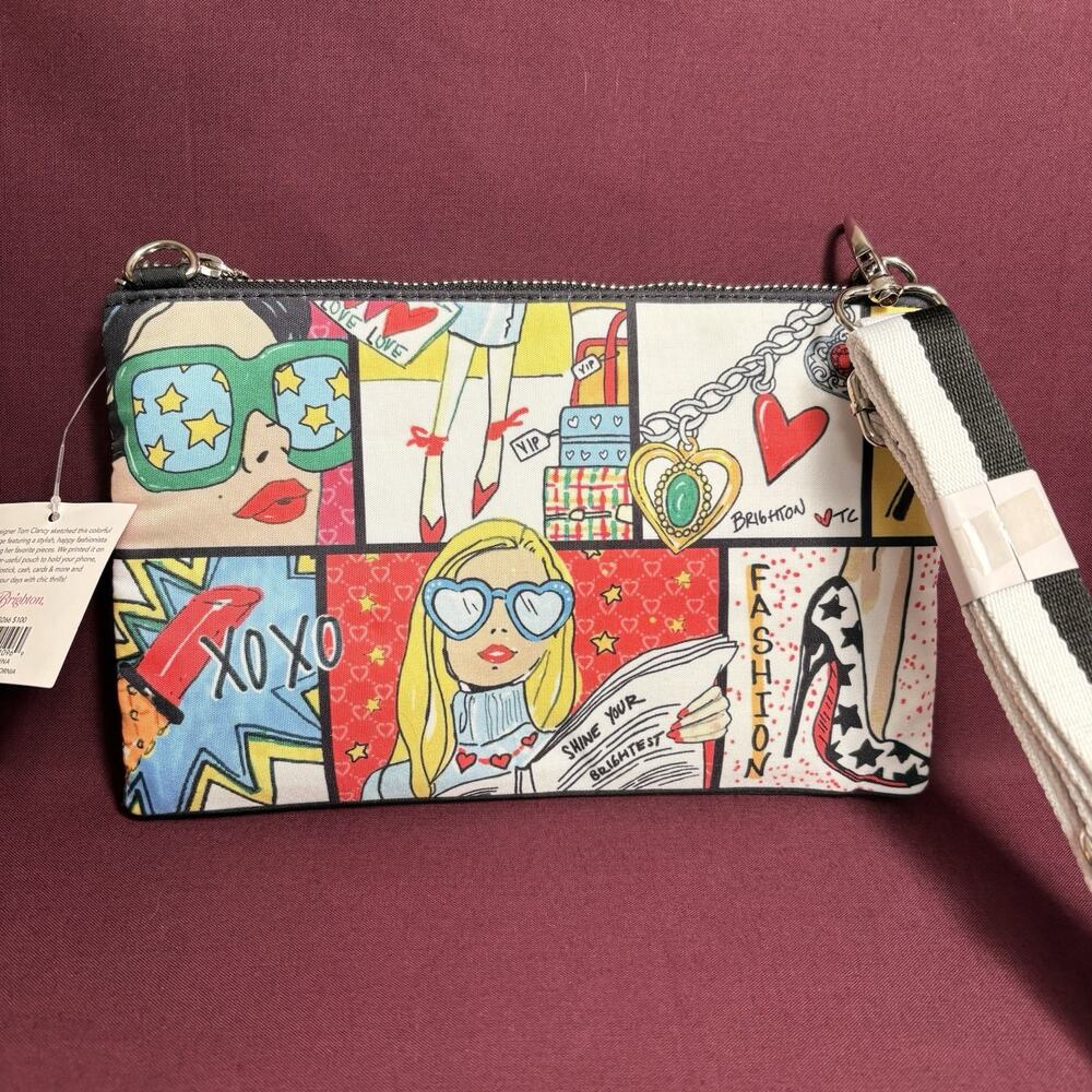 Brighton Glam Girl Cross Body Pouch Bag NEW Tom Clancy Art Print Adjustable